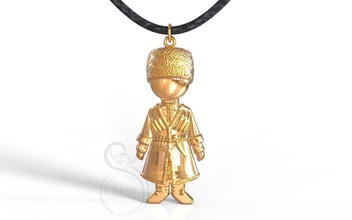 caucasian boy man male caucasus mountain south papakha cassack chechen jewelry pendants 3d print model - Mito3D