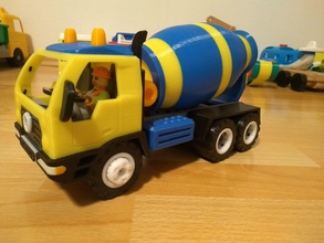 concrete mixer truck toy fully 3d printable concretemixer fullyprintable diyproject game mechanic playmobilguycompatible from2yearold assemble car vehicle games toys kids 3d print model - Mito3D
