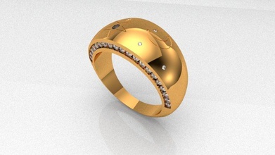 celectial ring jewelry moon diamond star gold printable jewel rings 3d print model - Mito3D