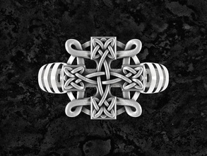 celtic-ring3 jewelry ring printable celtic cross silver rings 3d print model - Mito3D