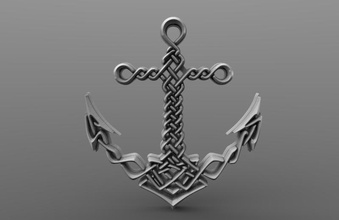 celtic anchor pendant jewelry jewel fashion pirntable marine sea pendants 3d print model - Mito3D