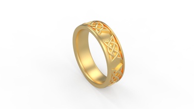 céltico banda anel 328 ouro jóia joalheria prata imprimível diamante mulher moda Casamento solitário Saphire rubi amar namorados argolas 3d print model - Mito3D
