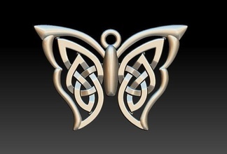 celtico farfalla pendente celta treccia vichingo trinità yoga chakra tri nodo mistico esoterico exoterico facile buddismo come ala gioielleria ciondoli 3d print model - Mito3D