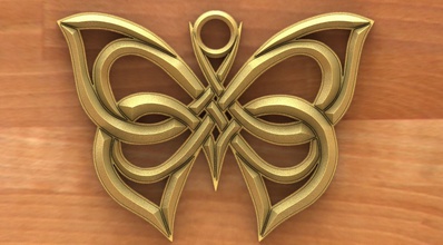 celtic butterfly irish pendant keychain love valentine jewelry print fashion art knot pendants 3d print model - Mito3D