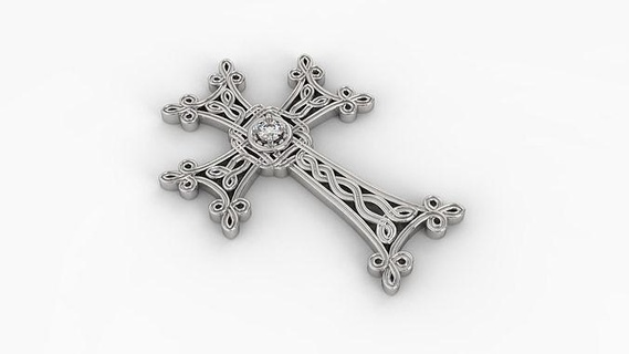 celtic cross design art love pendant gold 3d sculpture jewelry grave pendants 3d print model - Mito3D