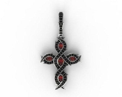 celtic cross pendant jewelry stones marquise silver jewel gem necklaces printable necklace religiou object grave pendants 3d print model - Mito3D