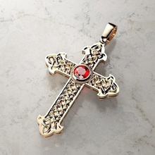 celtic cross pendant 2 versions gold jewelry design 3d 3dprint cad stones religion pendants 3d print model - Mito3D