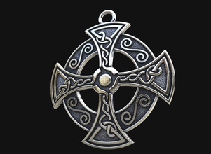 celtic cross irish ireland scotland jewelry pendants celt pendant necklace religiou object leprechaun gothic ornament viking barbarian jewellery 3d print model - Mito3D