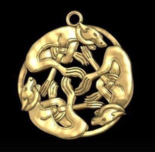 celtic dog pendant valhala viking free jewelry jewellery 3d tag animal soul icon ring biker calibur scabbard desmo forte pendants 3d print model - Mito3D