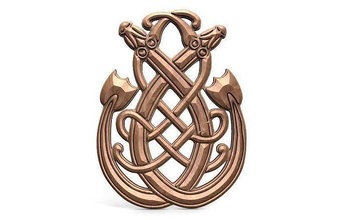 céltico Dragão cnc 2 viking ornamental deco medieval nó Artcam aspirar arte sinais logotipos 3d print model - Mito3D