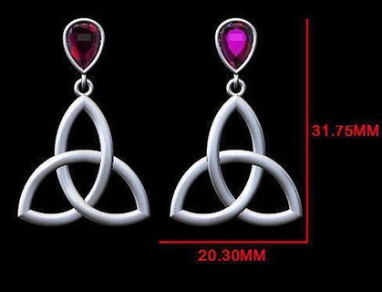 celtic earring pendant stud neckless bracelet jewel silver printable diamond shining gold symbol art shape design disjunct christmas jewelry earrings 3d print model - Mito3D