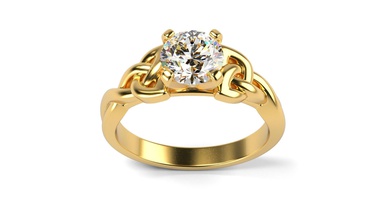 celtic engagement ring jewelry gold gem wedding jewel printable keltic binding cover plexus weaving 3d knot node rings 3d print model - Mito3D
