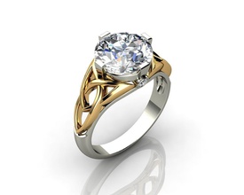 celtic anelli di fidanzamento gioielli anello diamante matrimonio oro 3d print model - Mito3D
