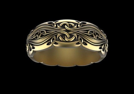 celtic eternity bend mushroom-02 mushroom jewelry pendant ring printable rings engraving gold silver jewellery jewel art fantasy knot 3d gothic 3d print model - Mito3D