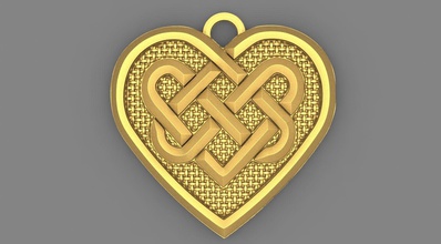 celtic heart pendant 1 irish keychain love valentine jewelry print fashion art knot pendants 3d print model - Mito3D