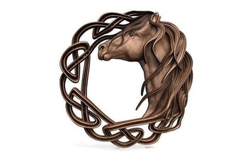 celtic horse 2 cnc art relief deco artcam knot signs logos 3d print model - Mito3D