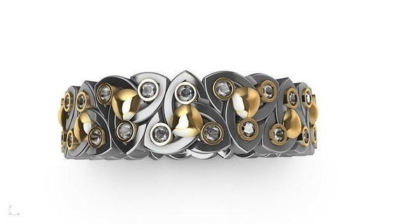 keltisch Knoten Diamant Ring stl verifiziert Schmuck druckbar Mode Prototyp entwickeln 3d cad stilvoll Design Ringe 3d print model - Mito3D