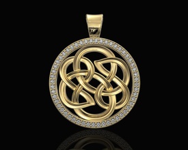 celtic knot pendant gems jewelry stl printable pendants gold silver platinum sterling fashion 3d women gem diamant brillant men diamond 3d print model - Mito3D