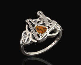 céltico nudo anillo 3d imprimible joyería joya anillos oro plata platino moda stl gemas piedra preciosa 3d print model - Mito3D