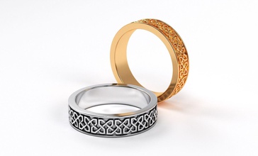 céltico nudo boda oro anillo joyería joya imprimible platino banda patrón canalla 3dprint anillos religiou objeto plata 3d print model - Mito3D