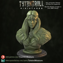 celtic lady bust miniatures figure statue sculpture art classic northern woman 3dprinting 3dpainting wargaming games toys board figurines 3d print model - Mito3D