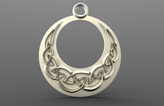 celtico luna pendente nodo vichingo medievale gioielleria arte simbolo ciondoli 3d print model - Mito3D