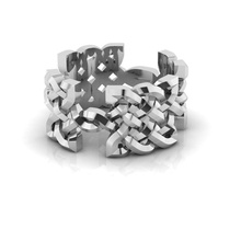 celtique ornement de l'anneau bijoux les anneaux joyau imprimable or d'argent bague en l'engagement mariage trinité engagem fasion religiou objet redimensionnables médiéval 3d print model - Mito3D