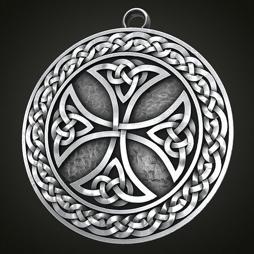 celtic pendant jewelry silver pendants jewel printable cross 3D print model - Mito3D