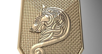 céltico pingente 3 lobo medieval viking chaveiro joalheria pingentes 3d print model - Mito3D