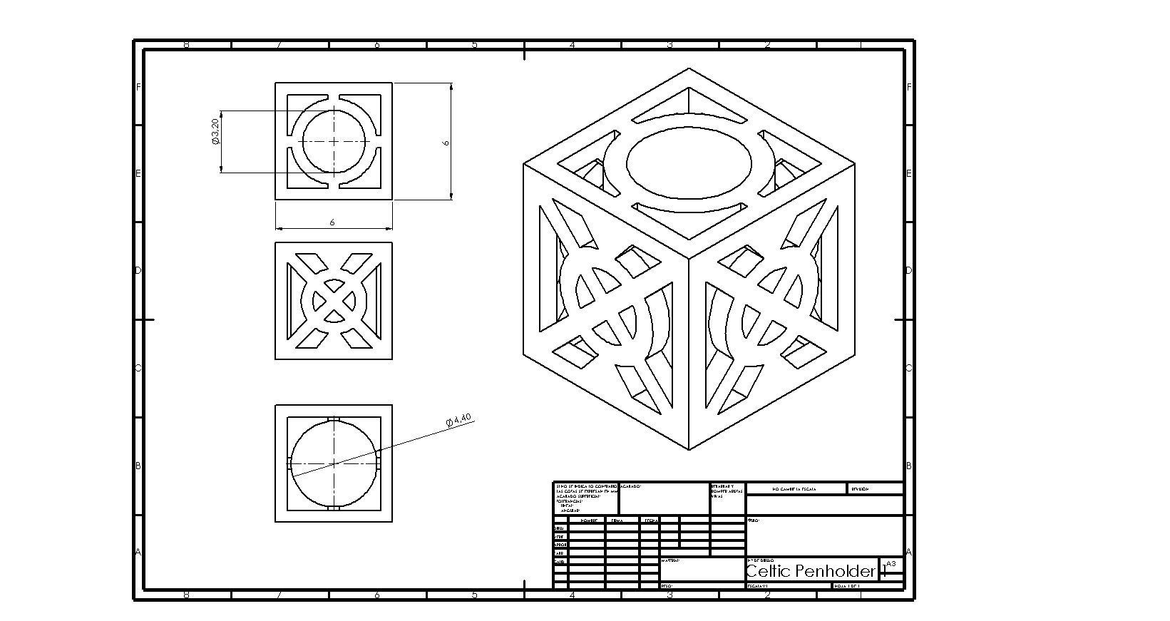celta portalápices 1 casa de la pluma titular 3dprinting lápiz estudio el celtic art accesorios 3D print model - Mito3D