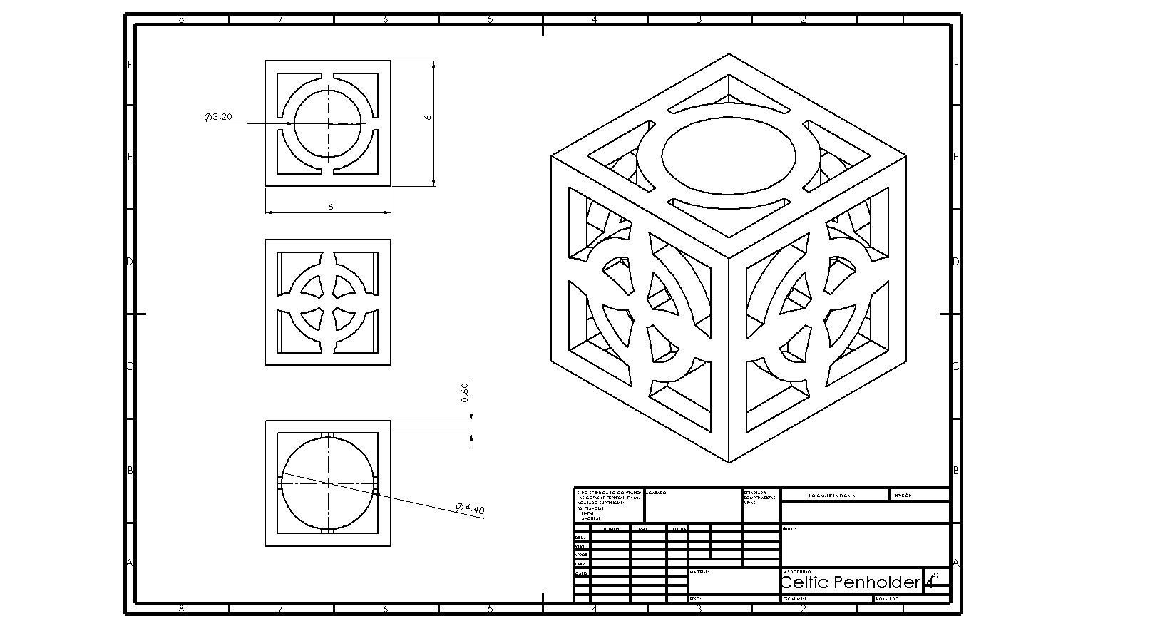 celta portalápices 4 casa de la pluma titular 3dprinting lápiz estudio el celtic art accesorios 3D print model - Mito3D