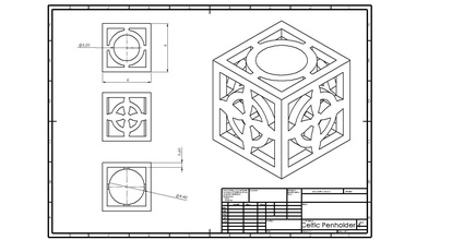4 celtic kalemlik ev kalem tutucu 3dprinting çalışma sanat aksesuarlar 3d print model - Mito3D