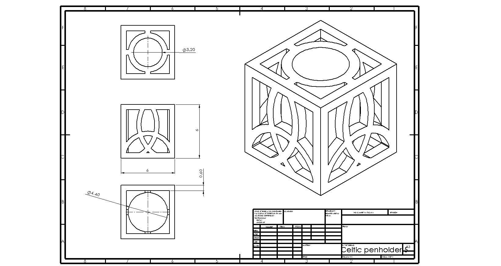 celta portalápices 5 casa de la pluma titular 3dprinting lápiz estudio el celtic art accesorios 3D print model - Mito3D