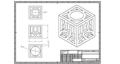celtic portapenne 5 casa pen titolare 3dprinting la matita studio il art accessori 3d print model - Mito3D