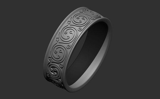 céltico anel Projeto 3d impressão 10 retro joalheria arte imprimível esterlina prata irlandês argolas 3d print model - Mito3D
