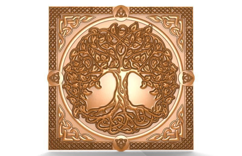 celtic tree of life cnc art relief bas knot carved nature deco signs logos 3D print model - Mito3D