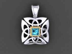 celtik cross pendant stone jewelry jewellery jewel platinum gem gemstone gold silver pendants 3d print model - Mito3D