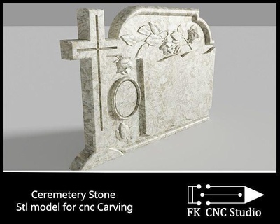 cemetery stone - file cnc carving graveyard gravestone tombstone headstone grave memorial monument cncmodel cnctombstone art sculptures 3d print model - Mito3D