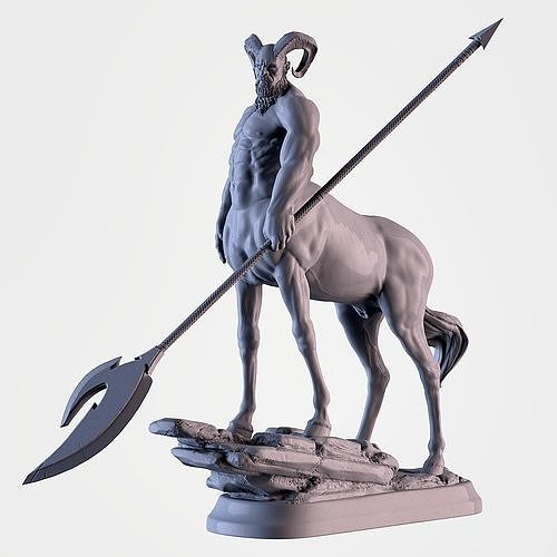 centaure statue of cheval lance mythologie créature fictif mythologique minotaure légende magique fantaisie sculpture miniature imprimable mythique art sculptures 3D print model - Mito3D