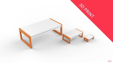 center table 3 sizes furniture contemporary 3dprint printer architecture small decoration living room interior 3d miniatures house 3d print model - Mito3D