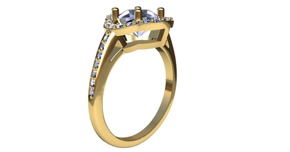 central de almofada anel jóias gem diamante jóia o engajamento pedra preciosa casamento ouro brilhantes anéis 3d print model - Mito3D