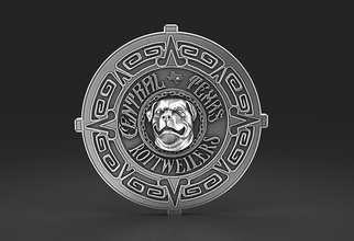central texas rottweilers badge dog breed group ranch coin 3d printable bas relief cad art coins badges 3d print model - Mito3D