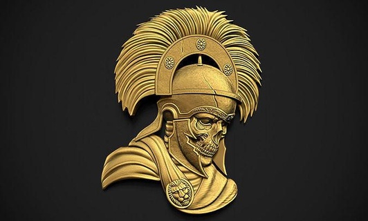 centurion undead relief roman empire dead enemy tomb villain heroine quests pendant jewelry pendants skull ghost 3d print model - Mito3D