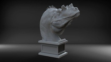 ceratosaurus nasicornis dinosaurio sculpture art museum statue sculptures 3d print model - Mito3D