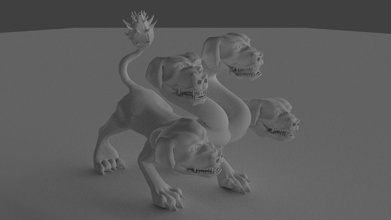 cerberus dog three heads two tails boardgame rottweiler monster games toys board 3d print model - Mito3D