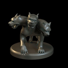 cerberus statue of two lions sculpture mythical greek dog animal animals fantastic cerber character dangerous hellhound fairy horror art sculptures 3d print model - Mito3D