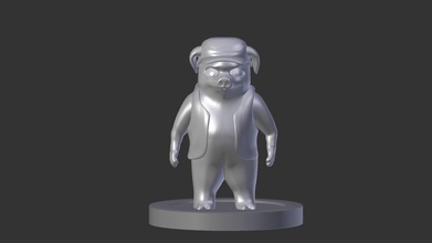 cerdo 3d games-toys sculpture figure statue toy modelado games toys 3d print model - Mito3D