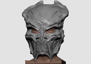 ceremonial hunter mask predator art sculpture avp 3d print model - Mito3D