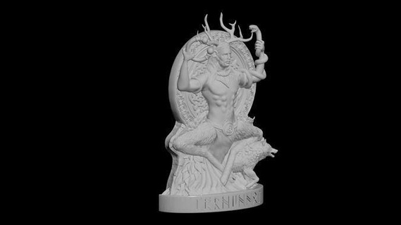 cernunnos goddess horned god stl statue art sculptures 3d print model - Mito3D