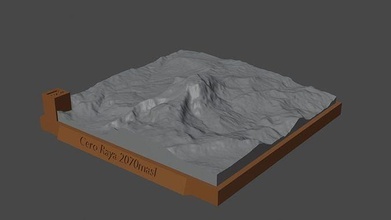 cero raya montaña paisaje volcán terreno ambiente naturaleza fotogrametría elevación dem Ciencias 3d print model - Mito3D